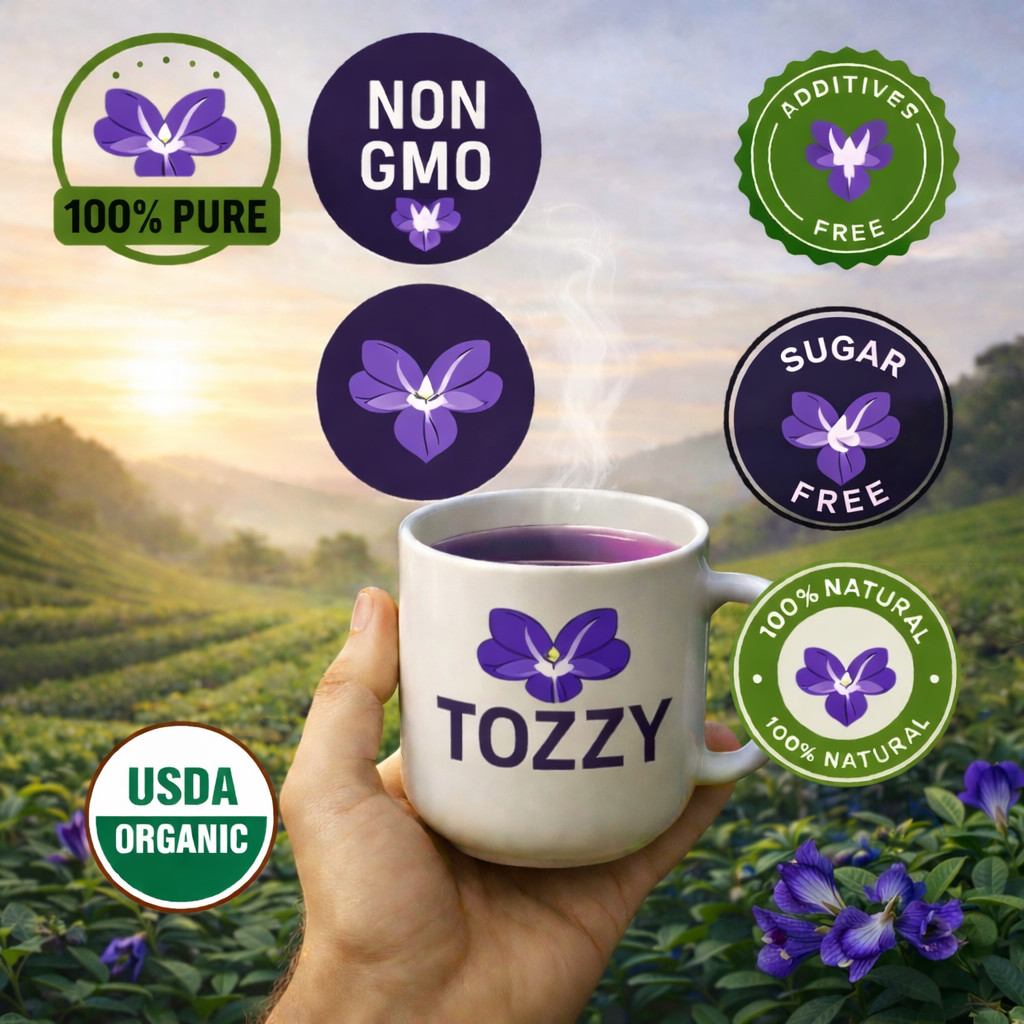 Organic Butterfly Pea Flower Tea Bags – 100 Count (Plant-Based Pyramid Tea Bags)