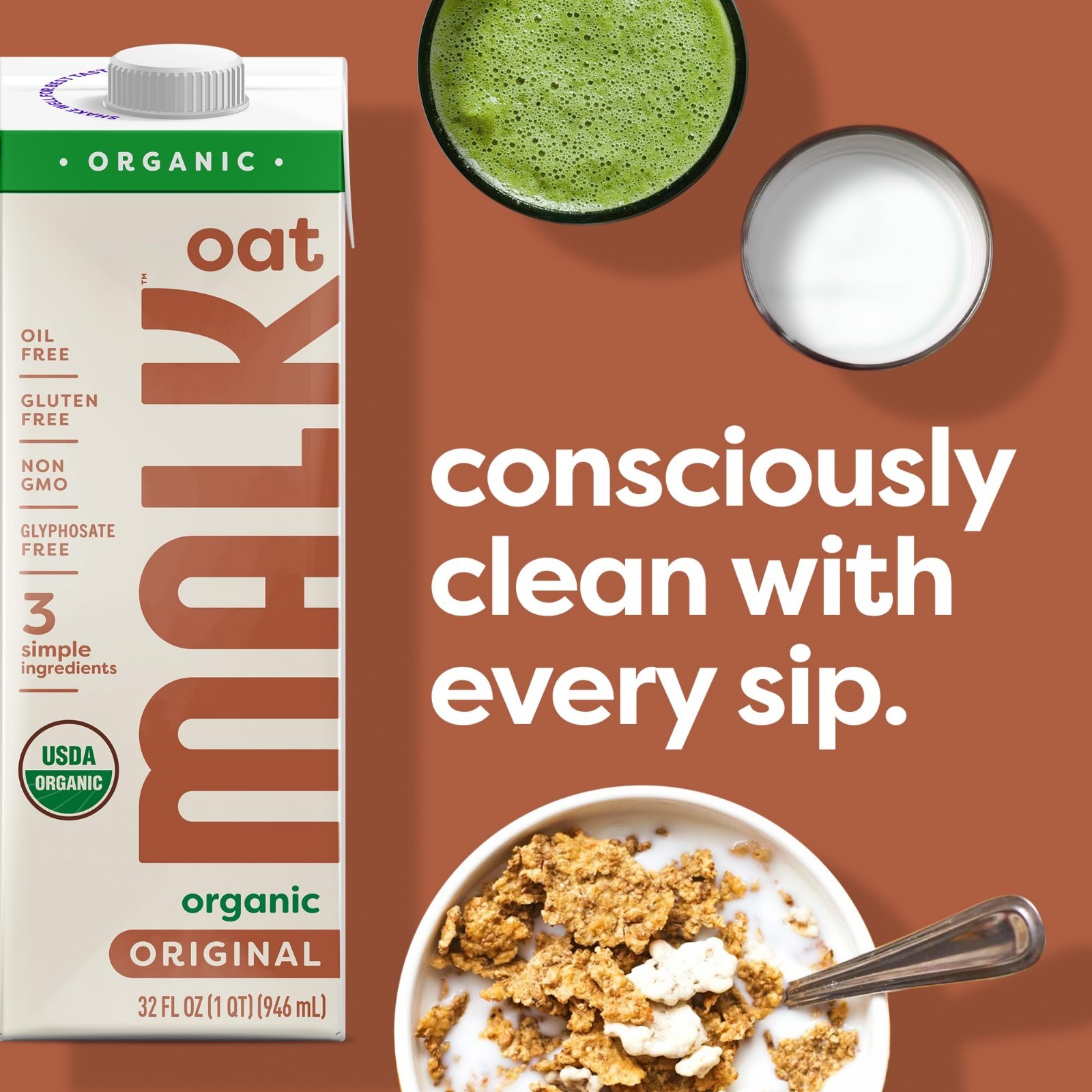 Organic Oat Milk 32oz 6-Pack – Dairy Free Creamer, Plant-Based, Non-GMO, Vegan