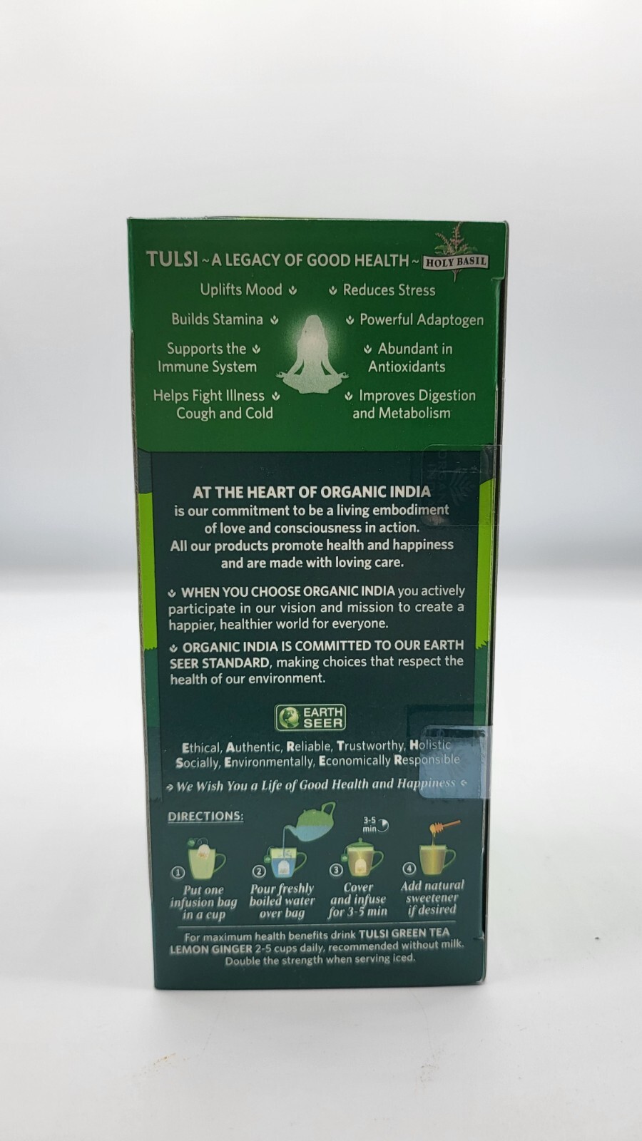 Organic India EXP.6/2025 USA Tulsi Green Tea Classic USDA IMMUNITY OFFICIAL