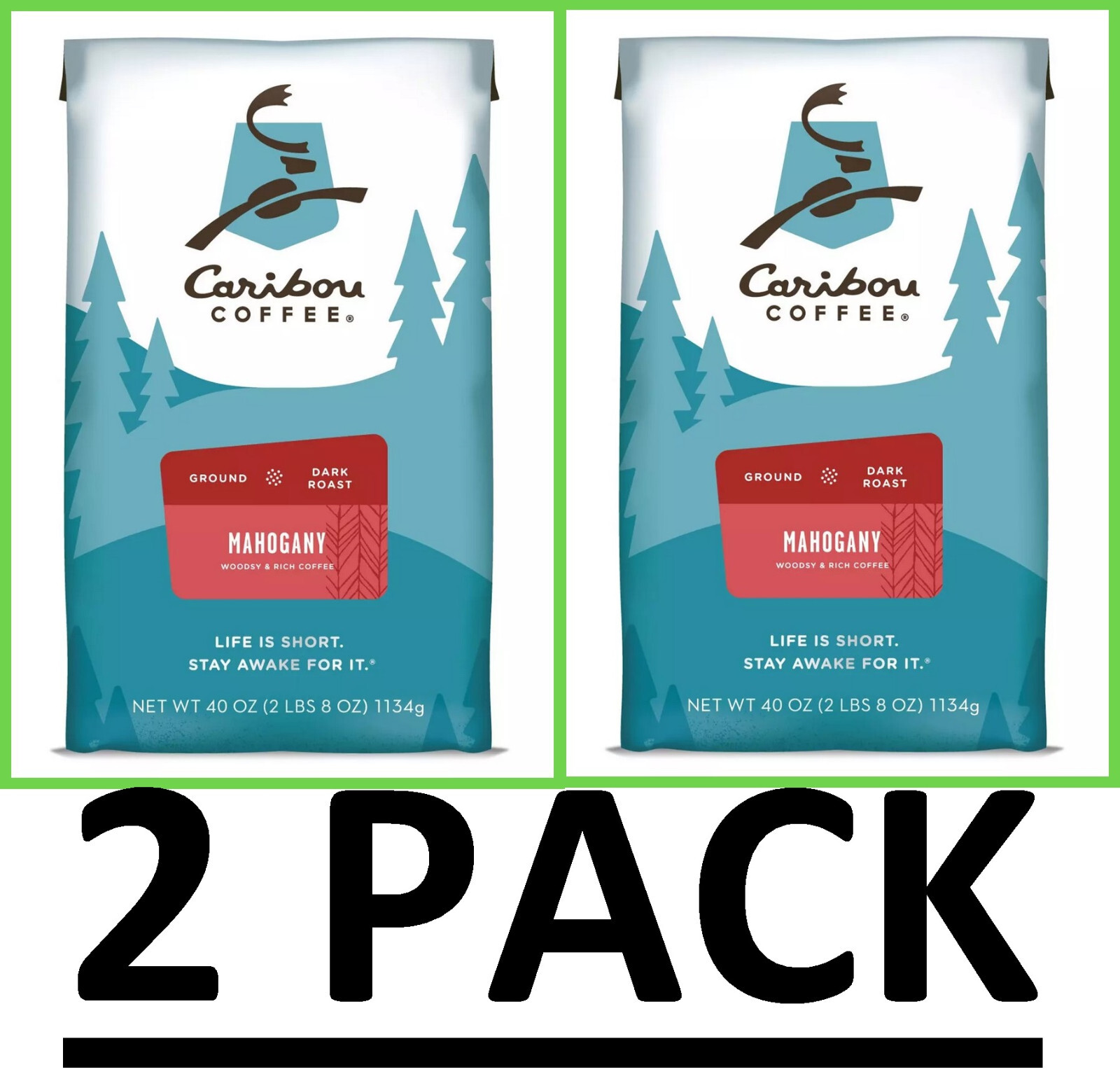 Caribou Ground Coffee, Mahogany 40 oz (TOTAL 80 oz) [free shipping]