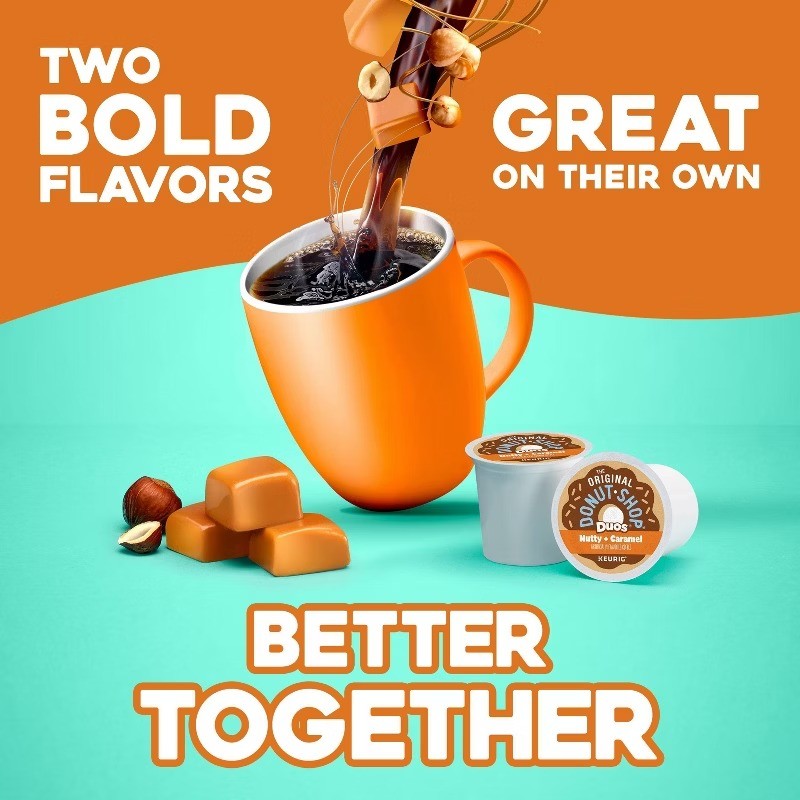 The Original Donut Shop Duos Nutty + Caramel K-Cup Pods, Medium Roast, 24ct