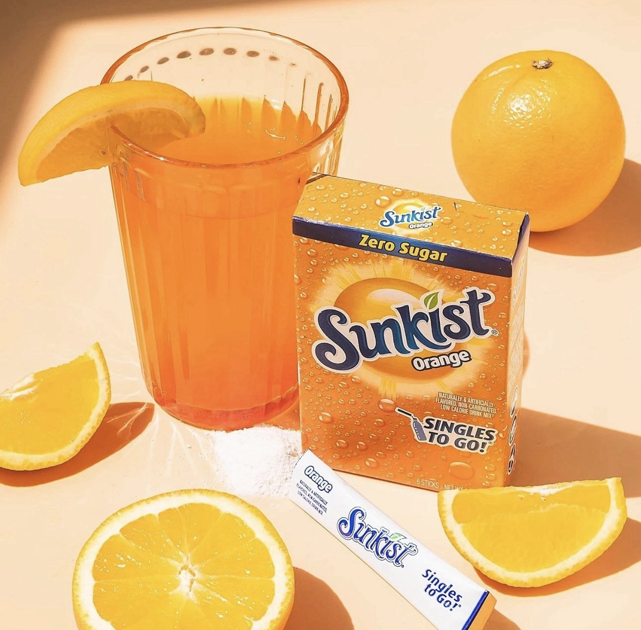 Sunkist Soda Orange Singles to Go Drink Mix, 12 Boxes with 6 Packets Each – 72