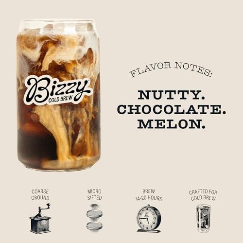 Bizzy Decaf Cold Brew Coffee, Coarse Ground, Medium Roast, 1 LB