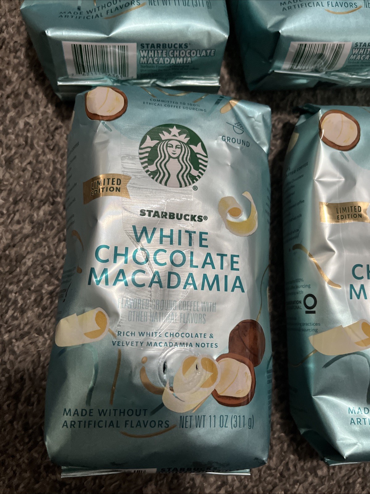 6 BAG Starbucks White Chocolate Macadamia Nut Ground Coffee 11oz Limited Ed LOT
