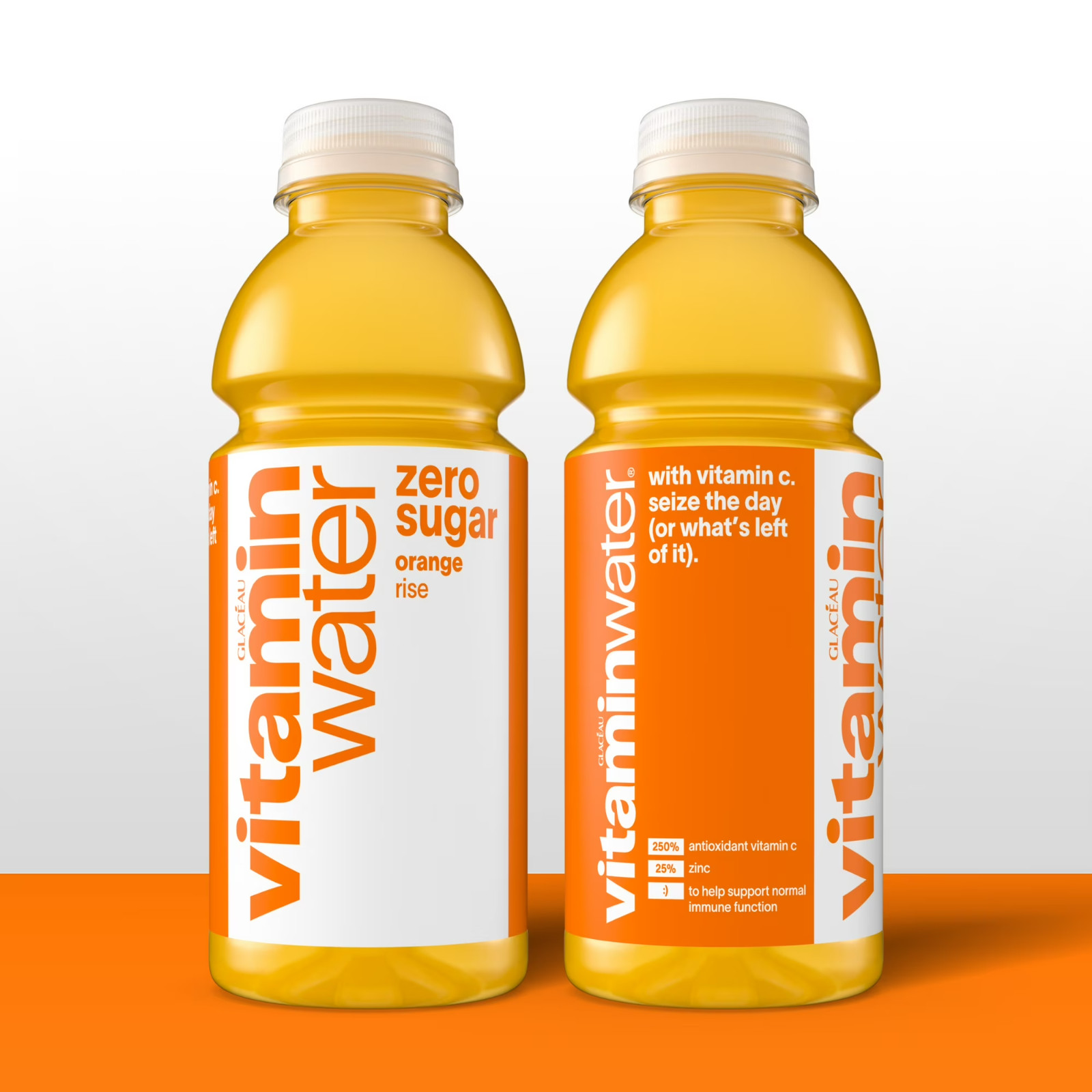 vitaminwater Rise Zero Sugar Orange Flavored Water Beverage, 16.9 fl oz, 6 Pack-