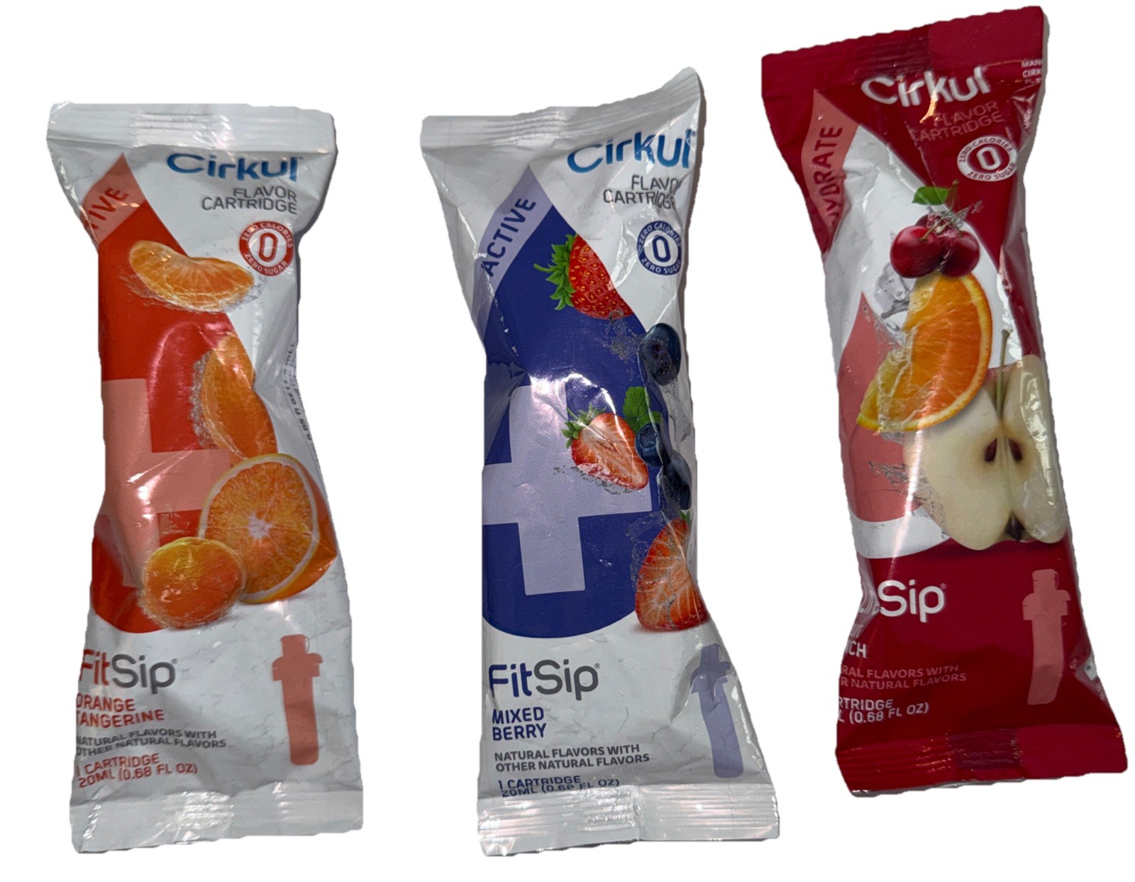 Cirkul Flavor Cartridges 3 Pack FitSip Orange Mixed Berry Fruit Punch NEW