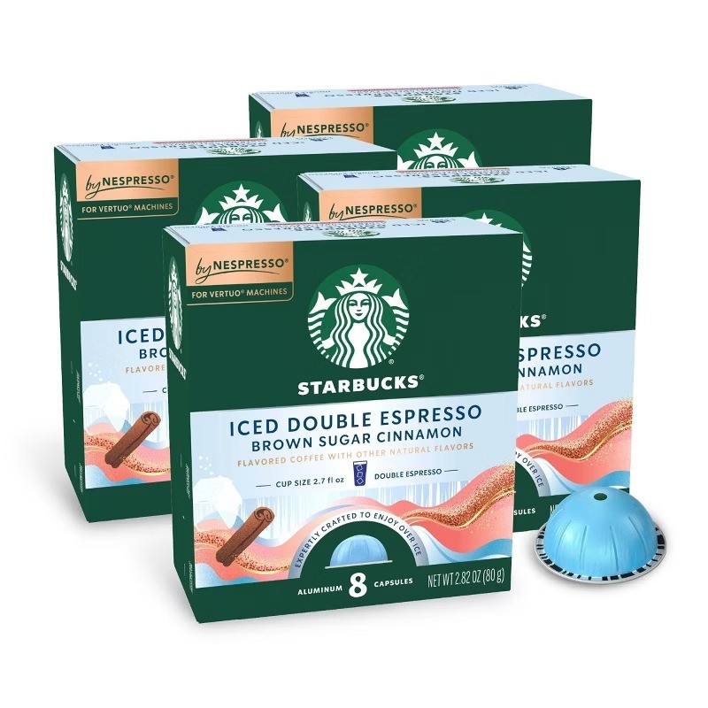 Starbucks Nespresso Vertuo Line Iced Brown Sugar Cinnamon Double Espresso 32ct