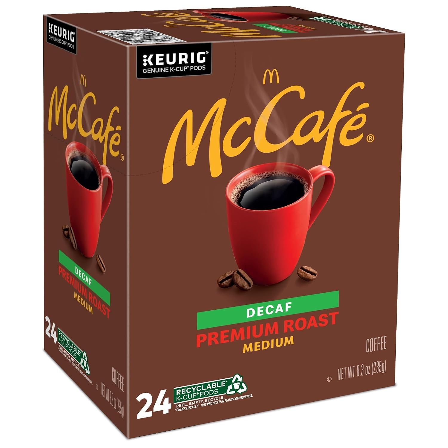McCafe Premium Roast Decaf Coffee, Single Serve Keurig K-Cup Pods, 96 Count