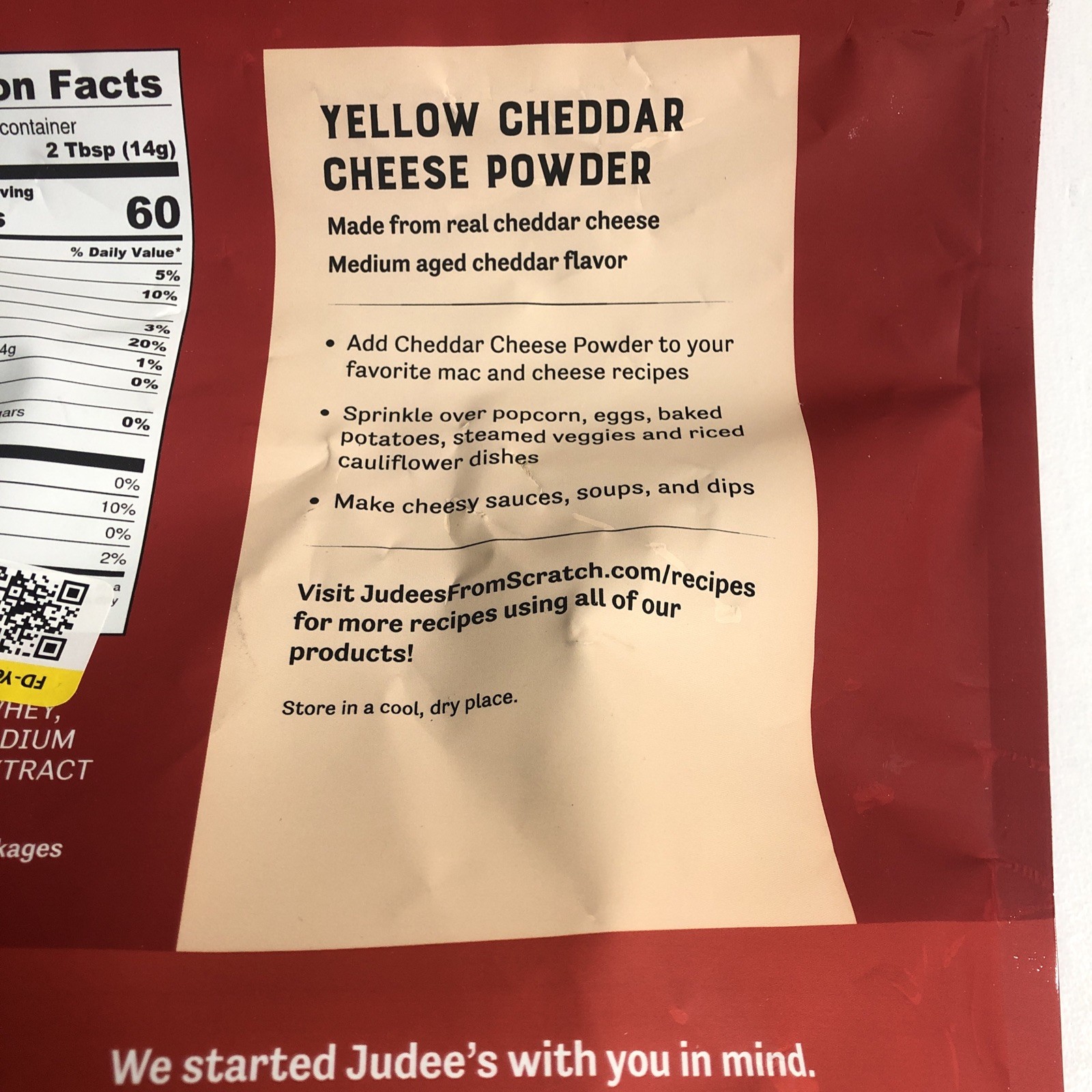 New Judee’S Yellow Cheddar Cheese Powder 1.5lbs -100% Non-Gmo, Rbst Hormone-Free