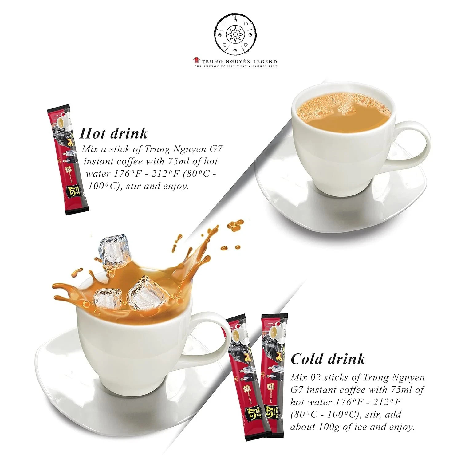 G7 3-In-1 Instant Vietnamese Coffee Strong & Pure Mix 100 Sticks x16g