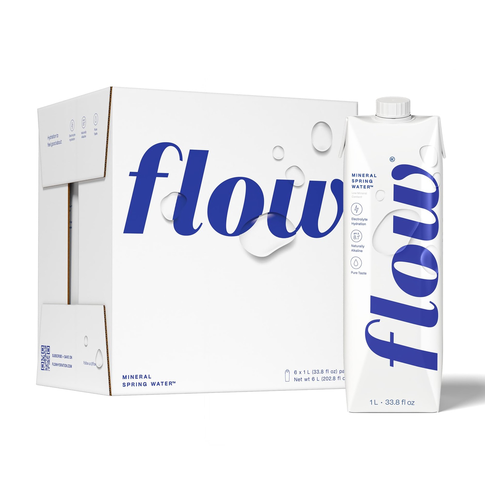 Flow Artesian Mineral Spring Water, 33.8 Fl Oz, 6 Pack Oz (Pack of 6)