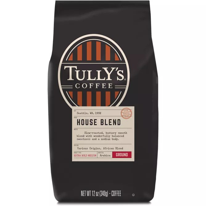 TULLY’S HOUSE BLEND GROUND COFFEE 12OZ