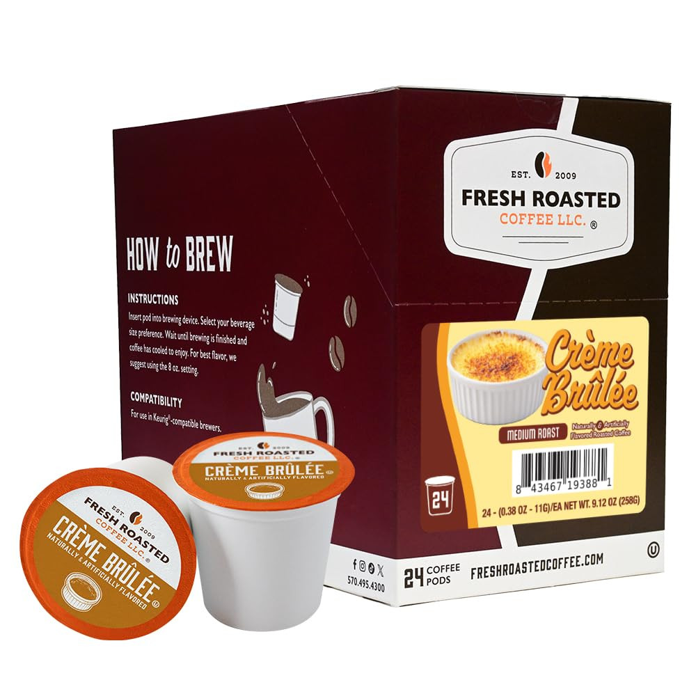 Fresh Roasted Coffee, Maple Crème Flavored K-Cup Pods for Keurig Brewers, Medium