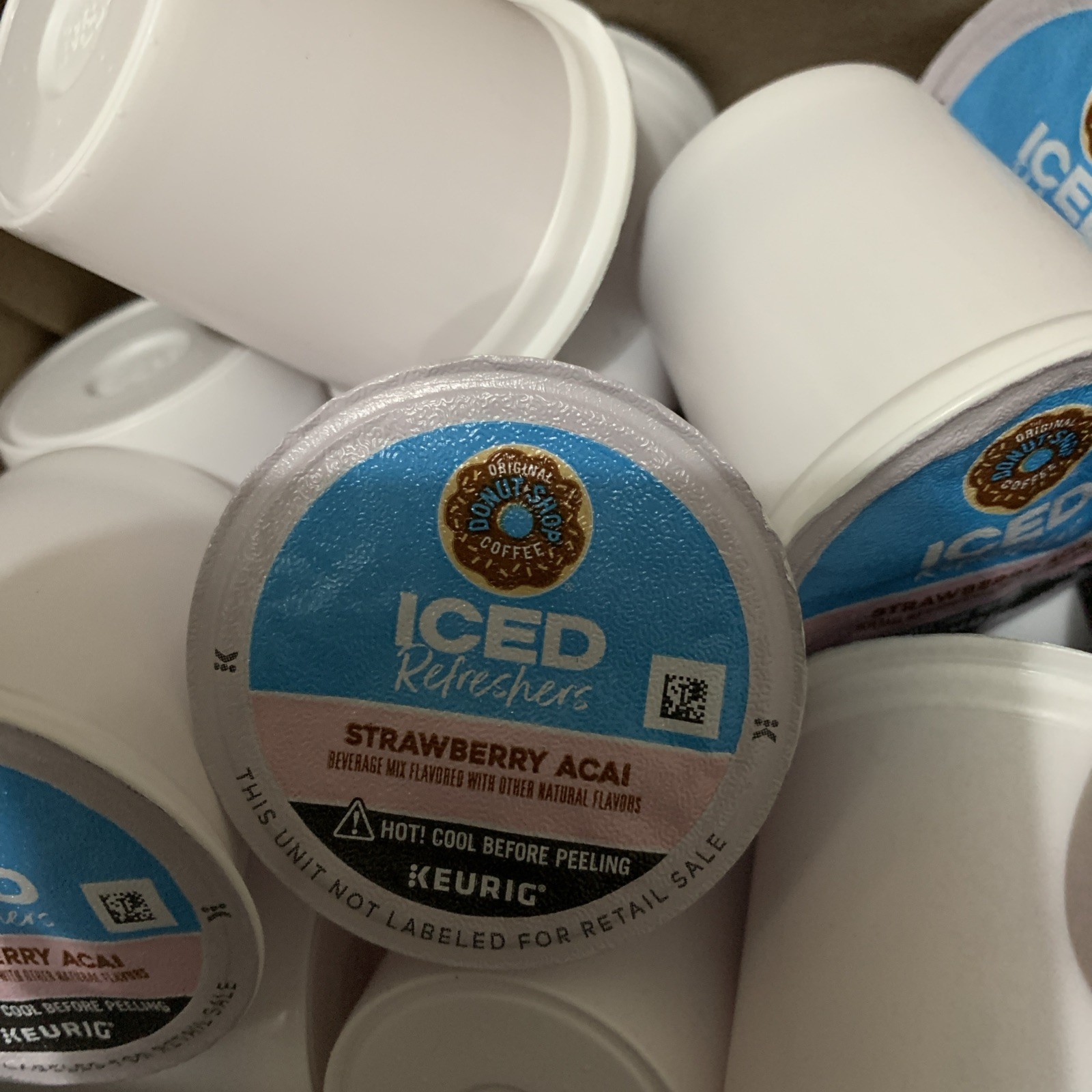 160 Keurig Donut Shop Iced Refreshers Strawberry Acai Loose Pods BULK