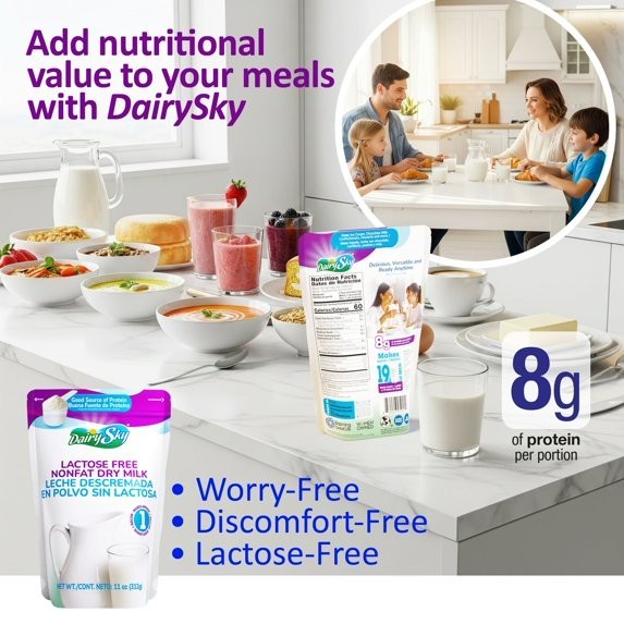 Lactose Free milk DairySky Nonfat Dry Milk 16 Oz – Case of 12 Units