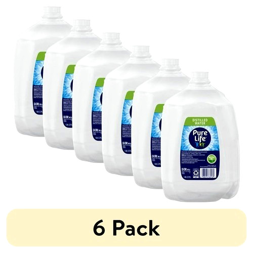 (6 pack) Pure Life Distilled Water, 1 Gallon, Single Plastic Jug
