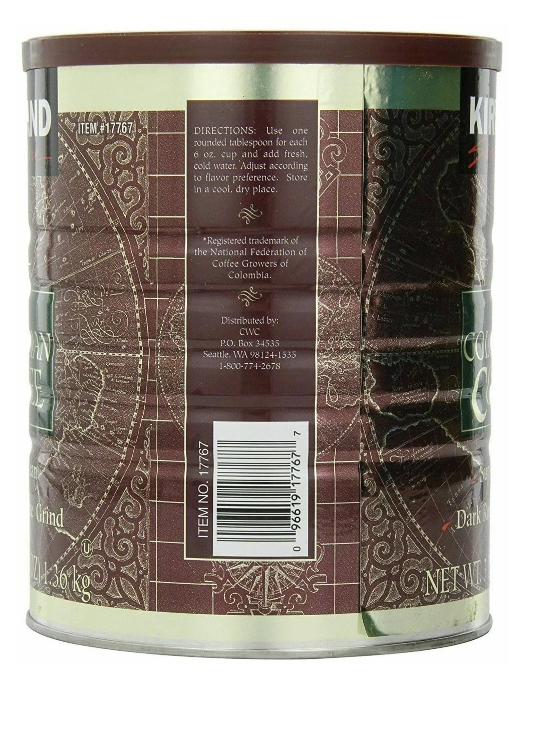 2 Packs Kirkland Signature 100% Colombian Coffee 3 LB Total 6 LB