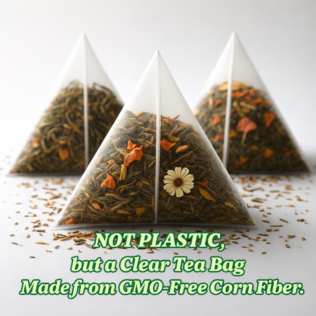 Organic Stress Relief Tea-Calming Relaxing Tea- 100 Plant-Based Pyramid Tea Bags