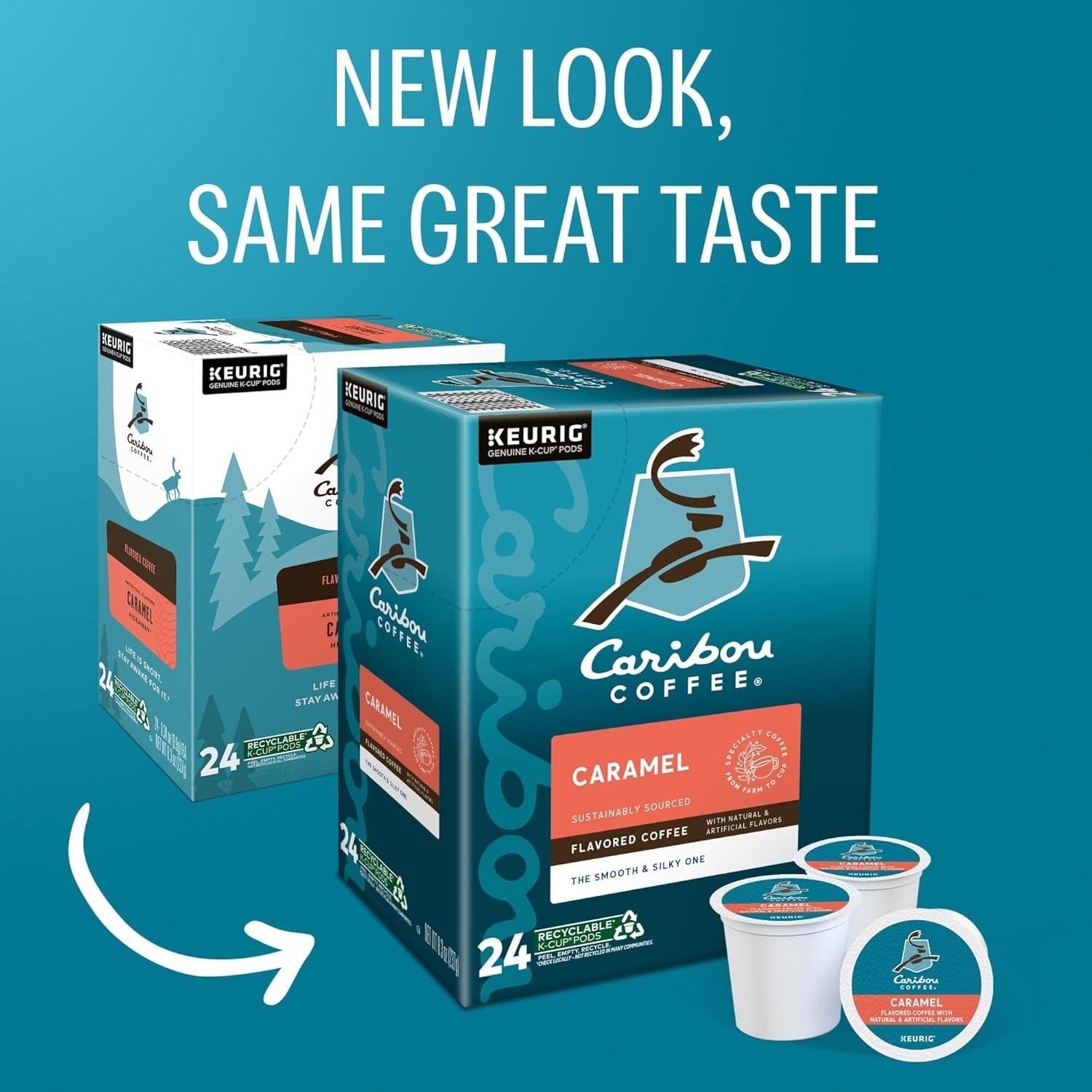 Caribou Caramel Hideaway Coffee 16 to 112 Count Keurig K cups Pick Any Quantity