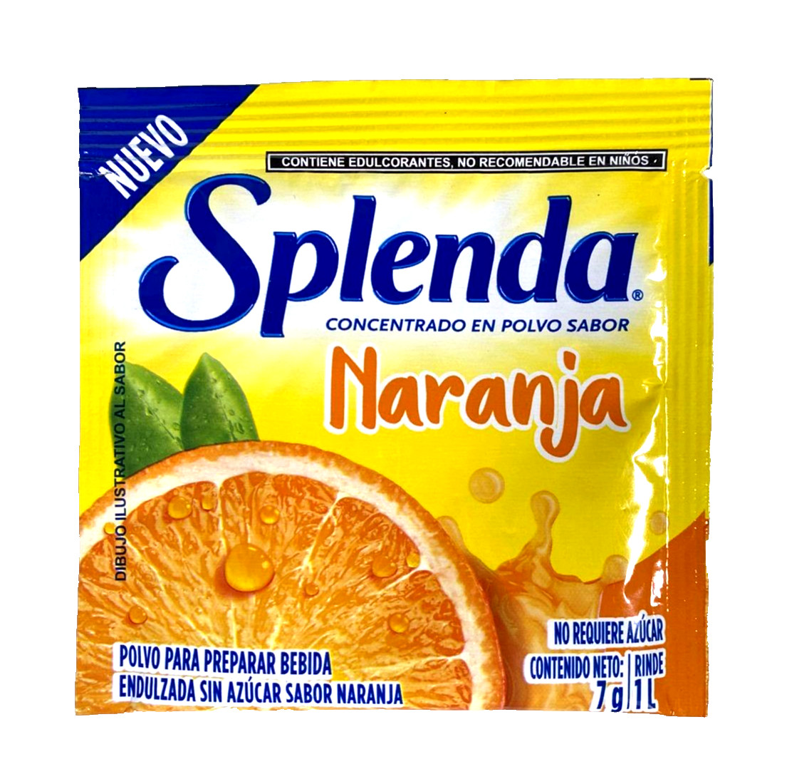 8-Pk Splenda Orange/Naranja Powdered Drink Mix 7gr/.24oz