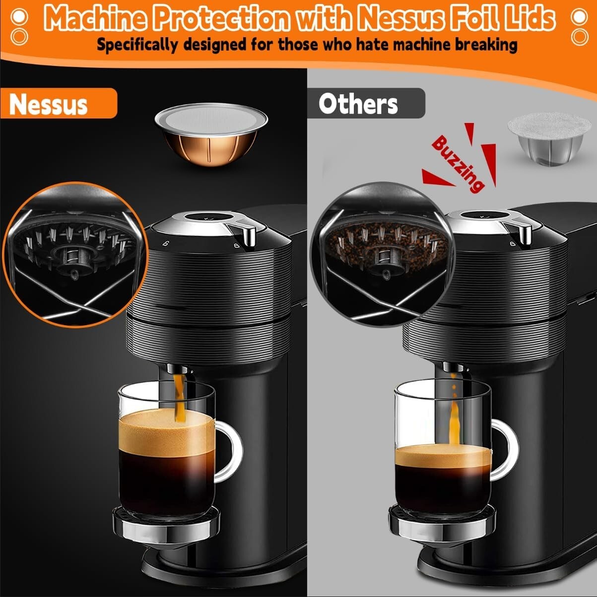 Aluminum Foil Seals Lid for Reusable Nespresso Pods Vertuoline Capsules100 pcs