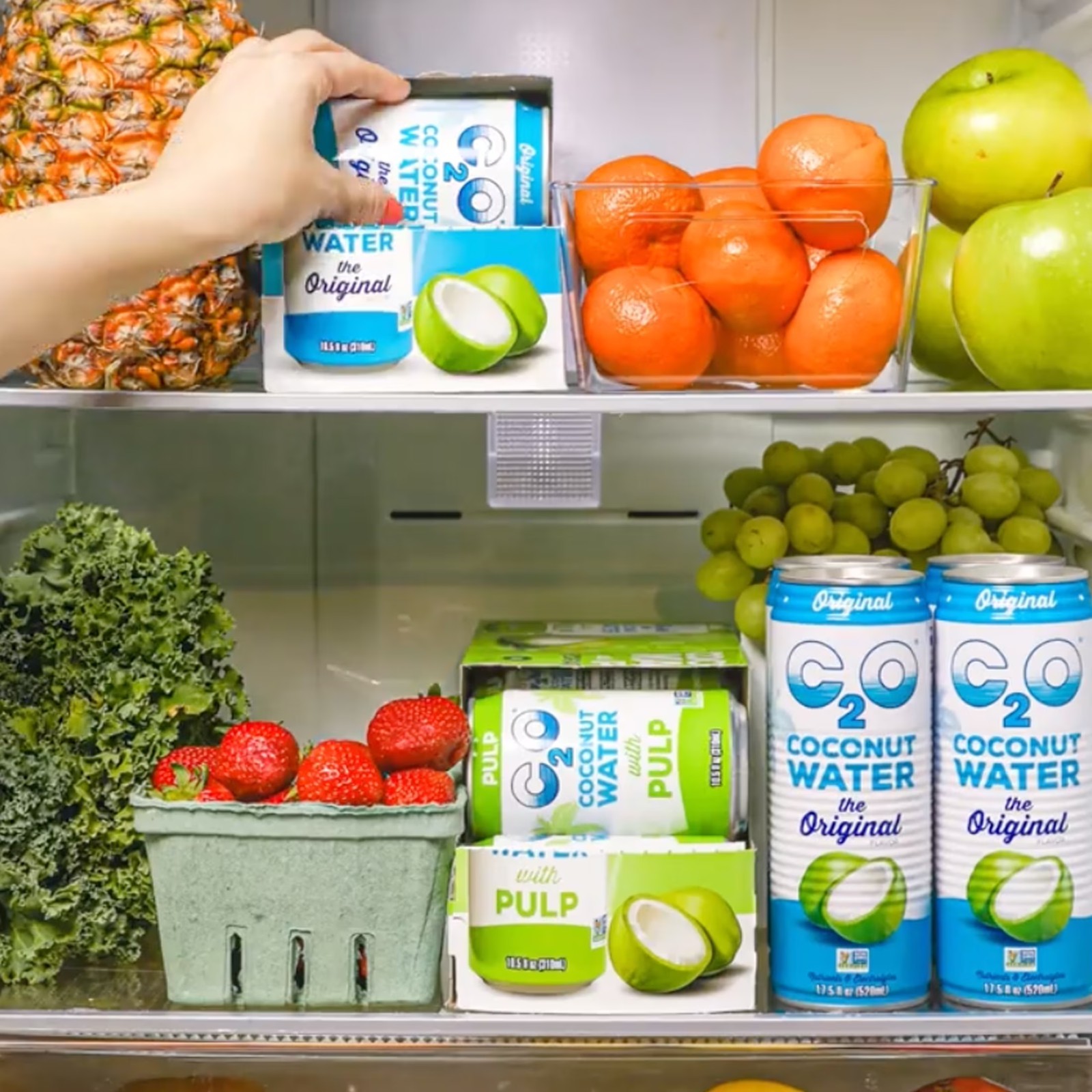 C2O Pure Coconut Water, Coconut Water Hydration Pack, 10.5 fl oz, 8 Pack.