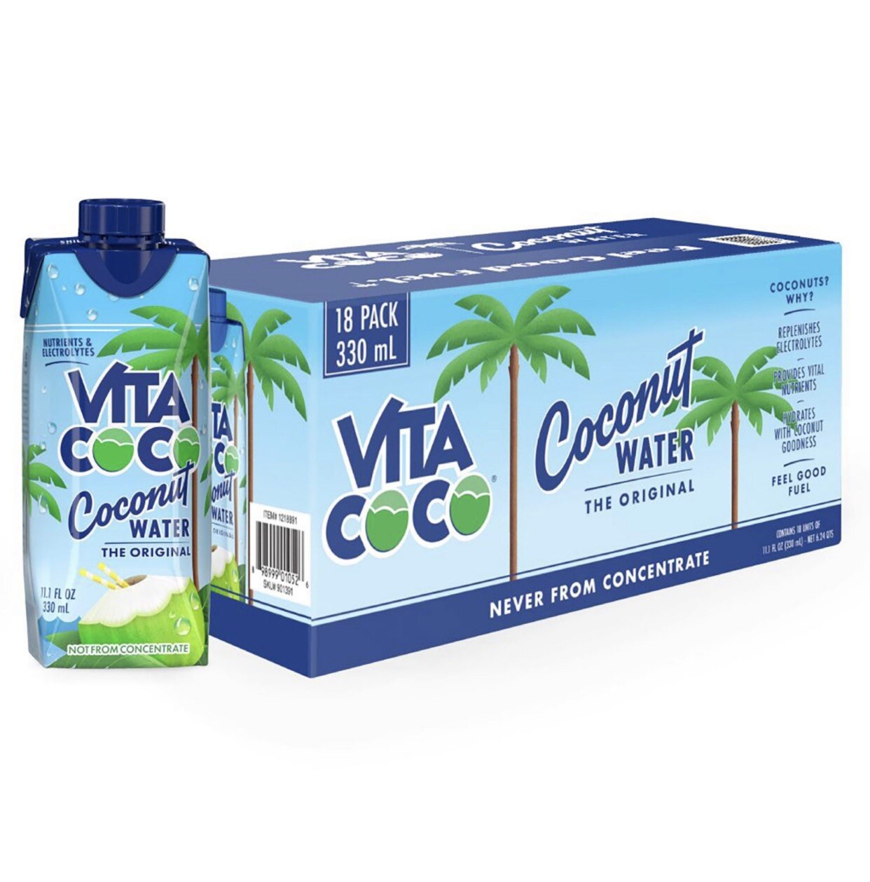 Vita Coco Coconut Water (11.1 fl. oz., 18 pk.)~Kosher/Gluten Free/Soy Free/Vegan