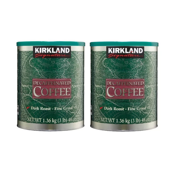 2 Packs Kirkland Signature Decaffeinated Coffee Dark Roast 3 LB Each, Total 6 LB
