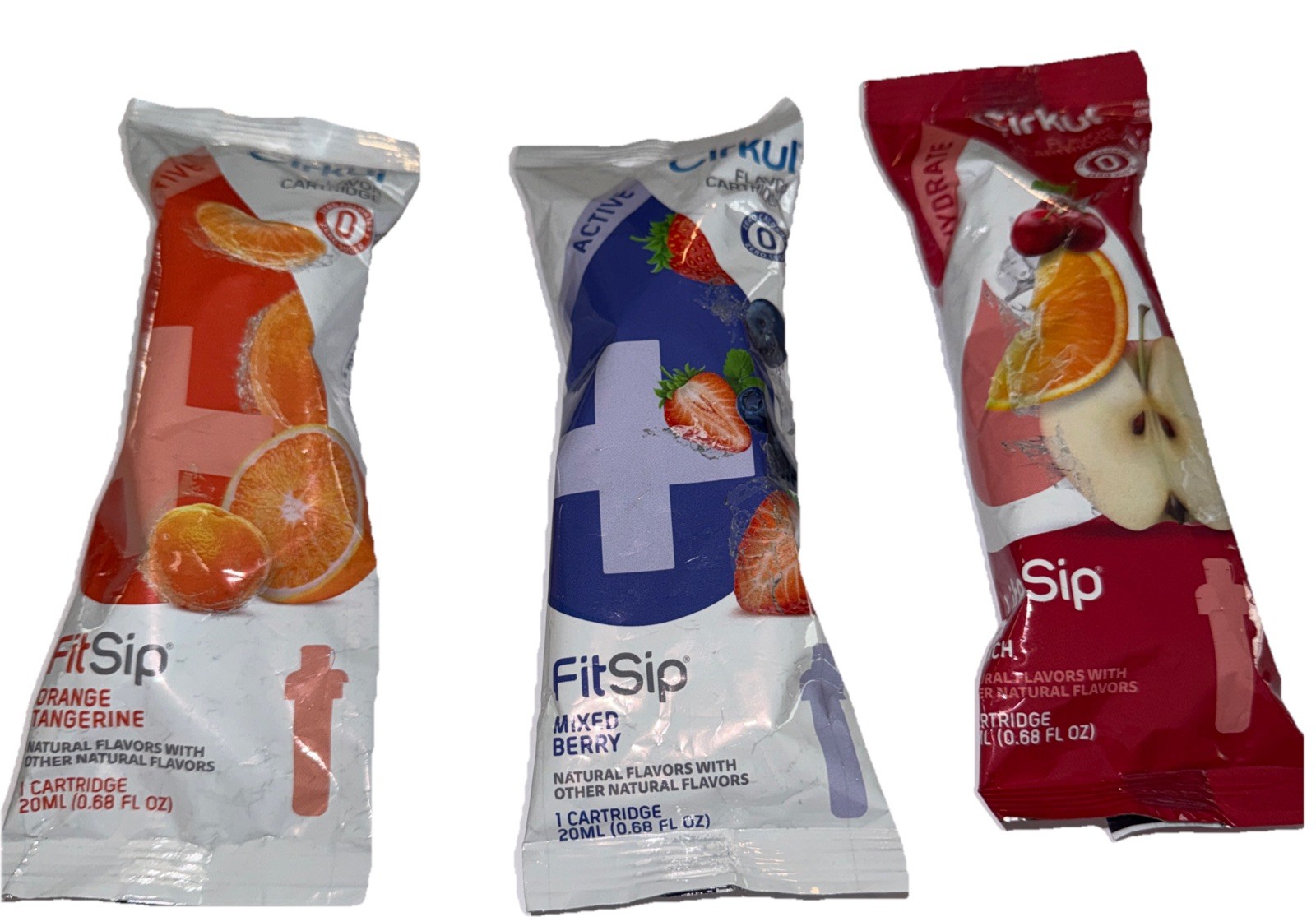 Cirkul Flavor Cartridges 3 Pack FitSip Orange Mixed Berry Fruit Punch NEW