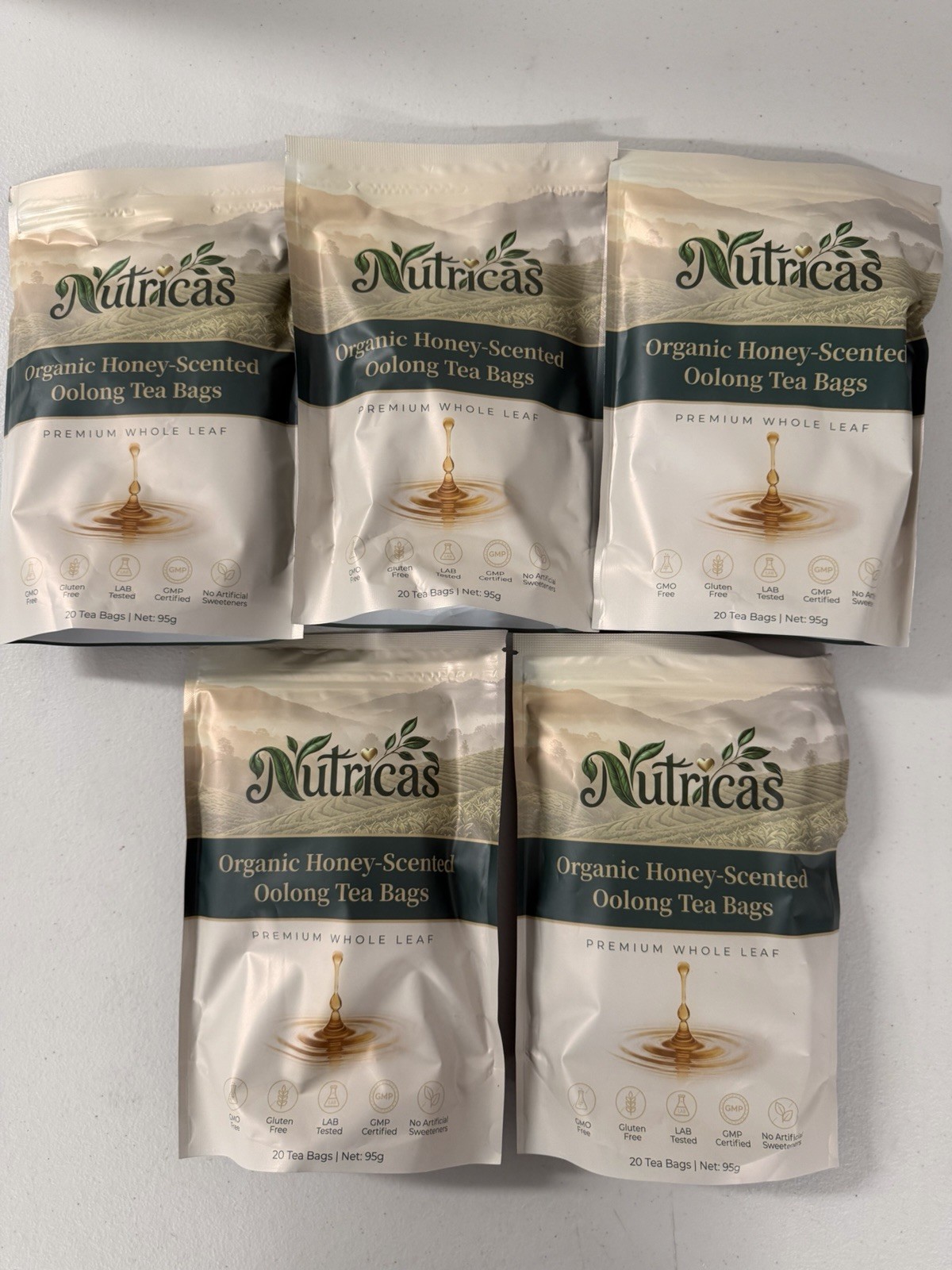 Nutricas Oolong Tea – Five 20 bag packages (100 bags total)