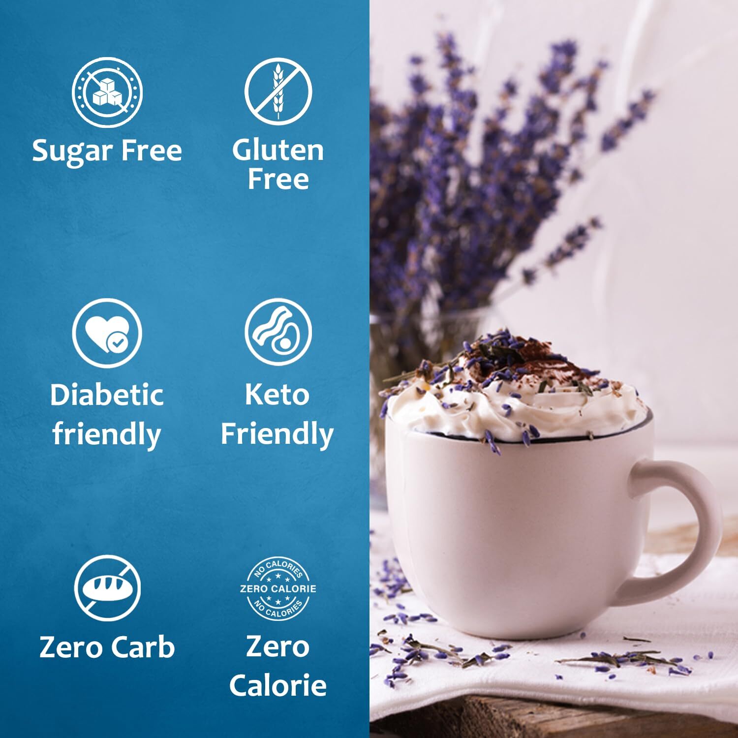Syruvia Sugar Free Lavender Syrup 25.4 fl oz, for Coffee, Desserts, & More