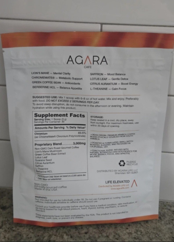 AGARA CAFE Dark Roast Premium Arabica Blend Ground Coffee 90g