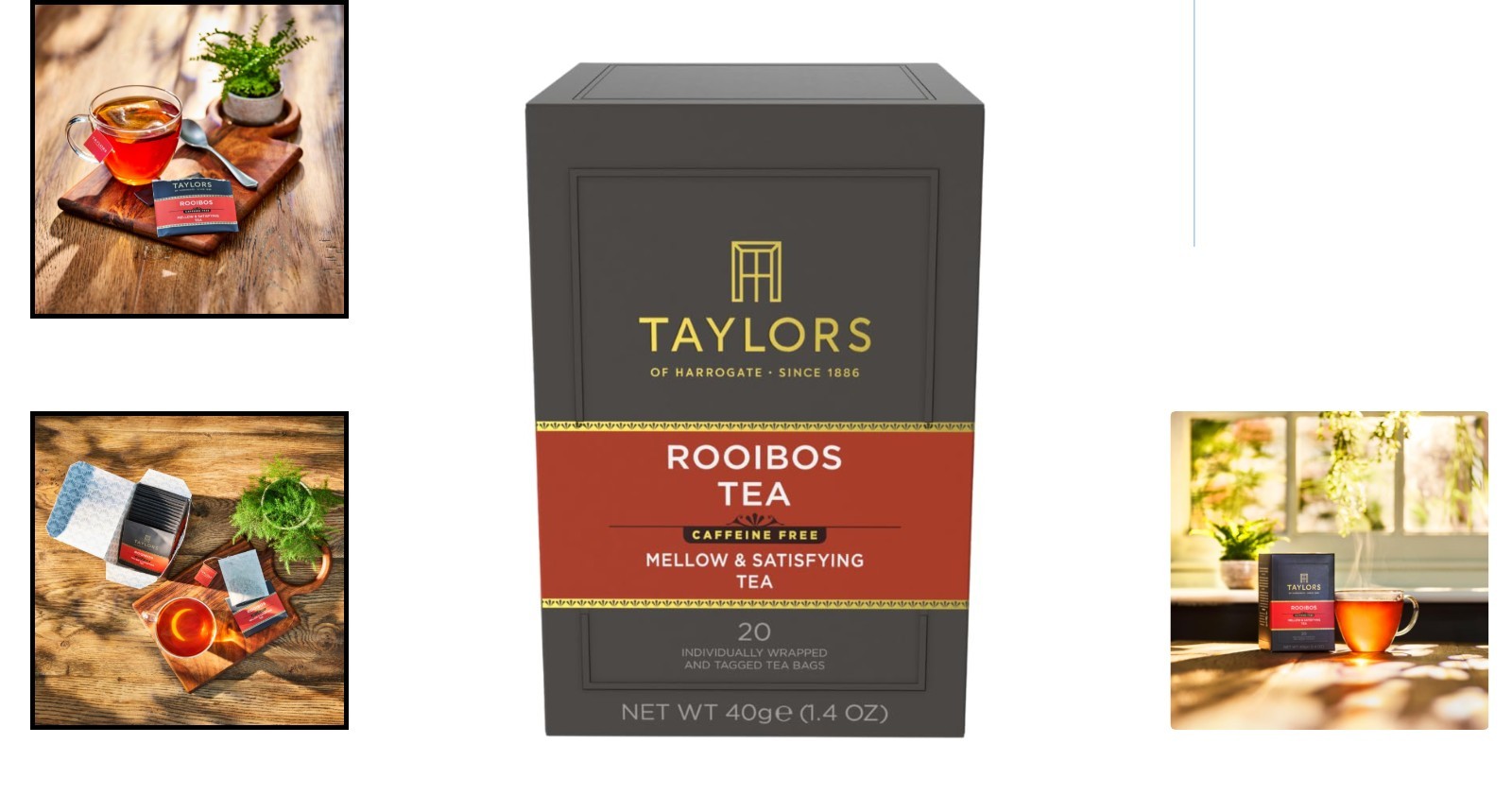 20 Count Rooibos Tea Bags – Naturally Caffeine-Free Herbal Delight, Hot or Iced