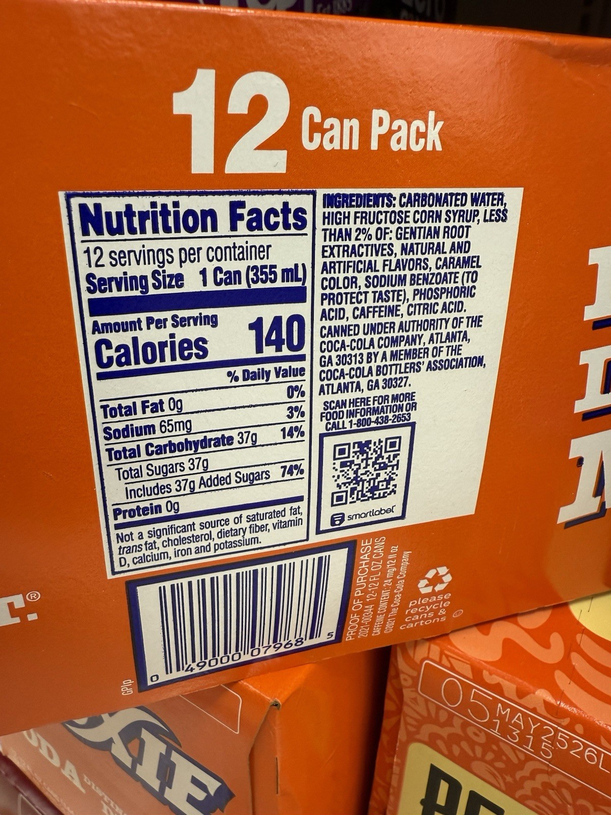 Moxie Soda Pop 12 Pack of 12 oz / 355 ml Cans The Official State Drink of Maine!