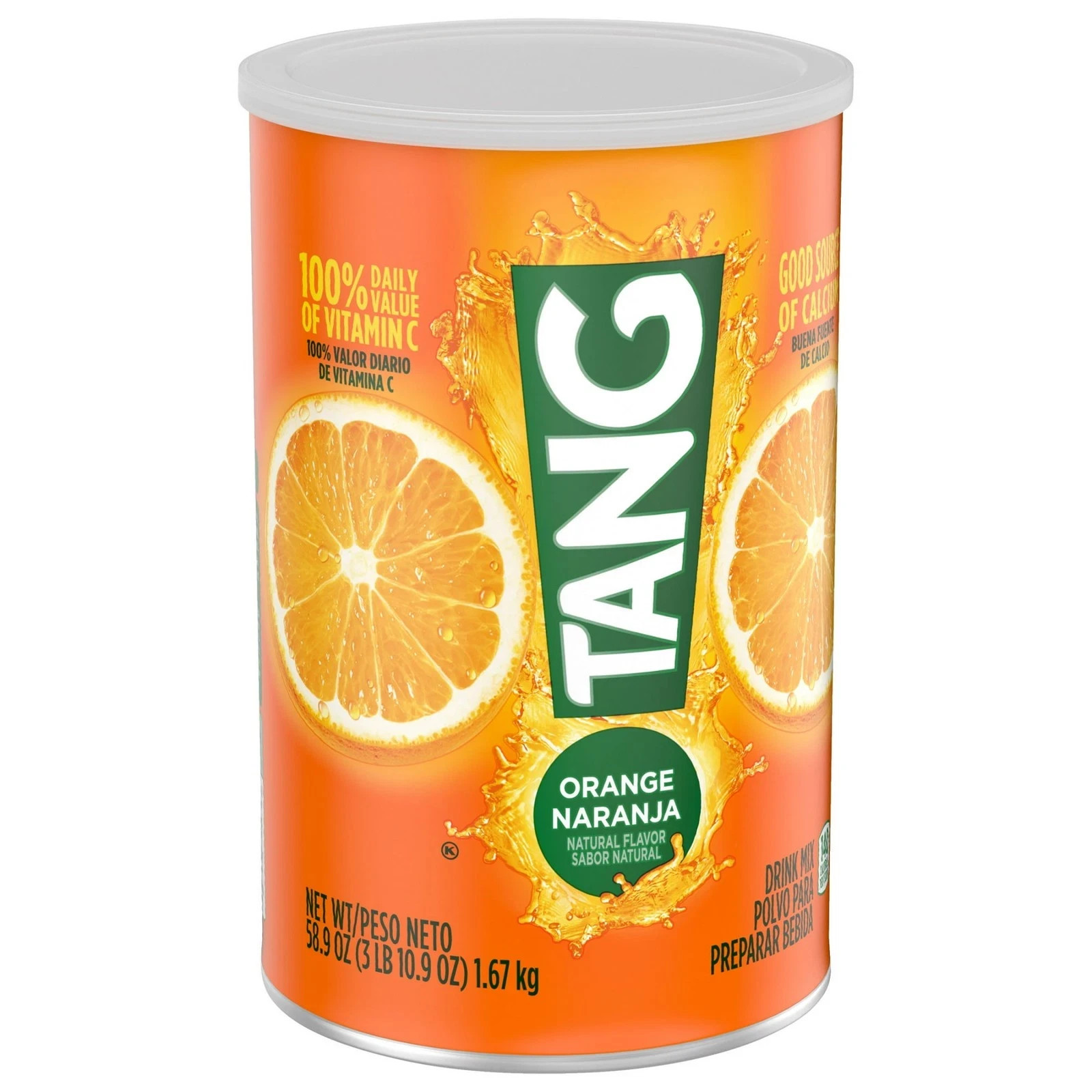 (2 pack) Tang Jumbo Orange Drink Mix with Vitamin C, 58.9 oz Canister New