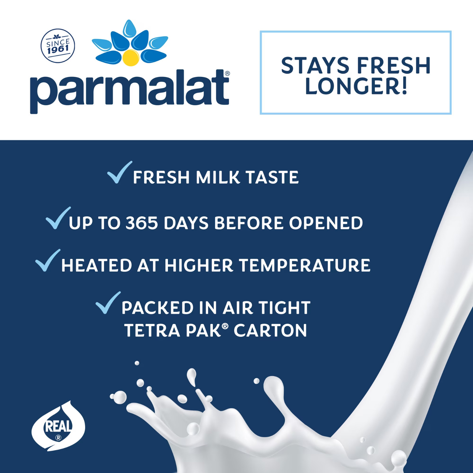 (4 pack) Parmalat Shelf Stable UHT Whole Milk 1 Qt