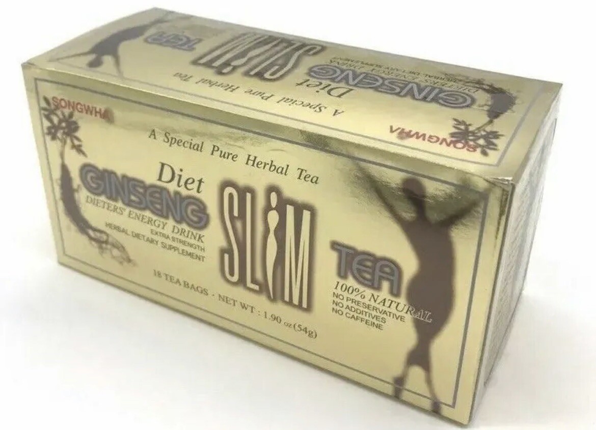 SONGWHA Diet Ginseng Slim Tea 18 Tea Bags Dieter Energy Drink Extra Strength 8pk