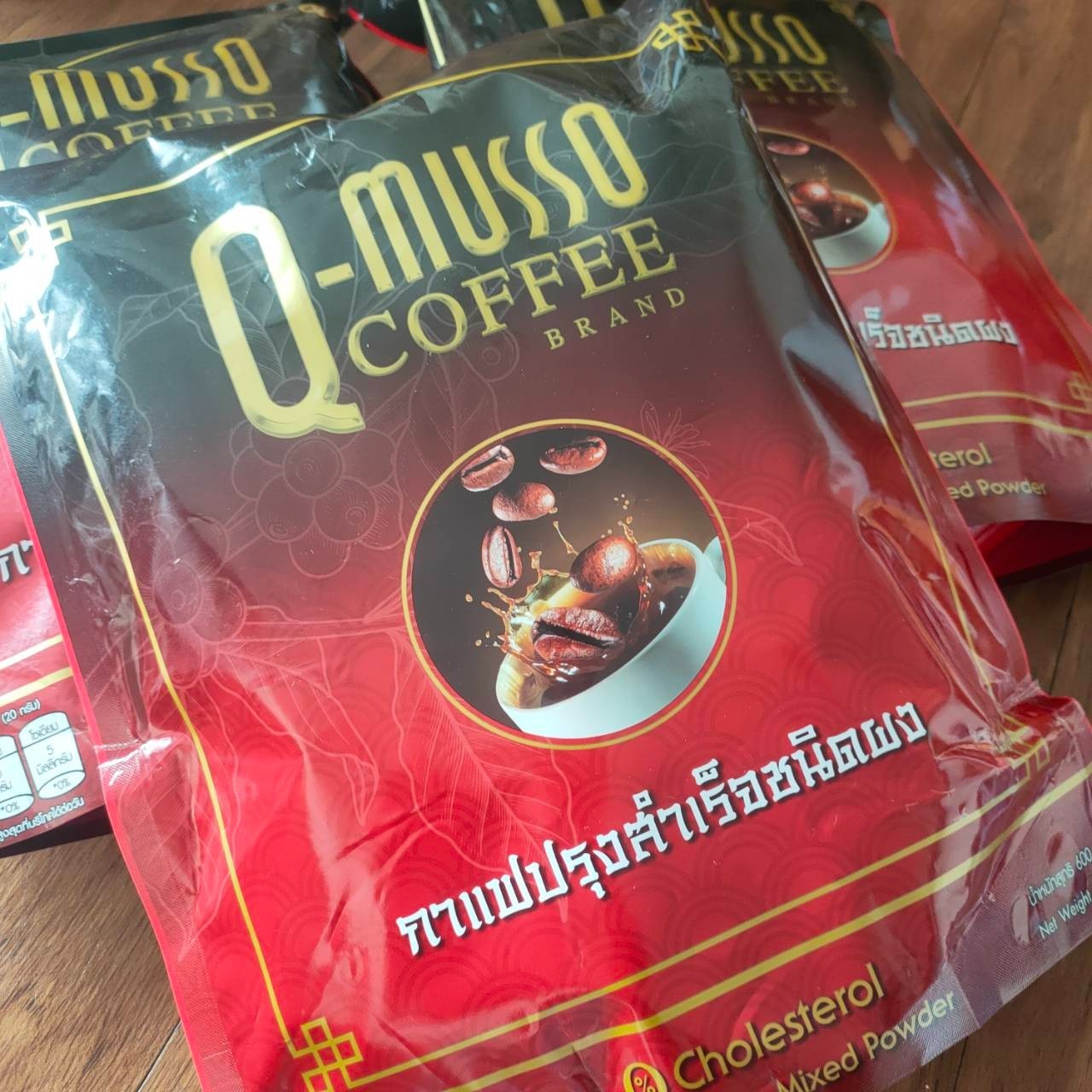Q-musso Coffee Instant Mixed Powder 0% Cholesterol Healthy Thai Herbal 3 Packs