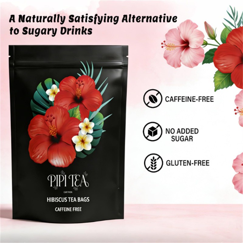 PiPi Tea Organic Hibiscus Tea Bags – Caffeine Free Herbal Tea Rich in Antioxi…