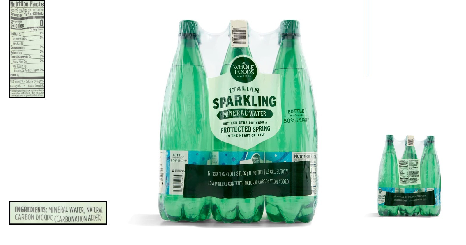 Italian Sparkling Mineral Water, 6-Pack – 33.8 Fl Oz Bottles of Refreshment