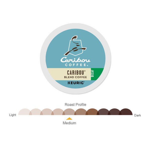 Caribou Blend Decaf Coffee K-Cups, Medium Roast, 72 Count