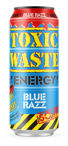 TOXIC WASTE Energy Drink Mix Sour Cherry, Watermelon, Blue Razz Flavors 3x500ml