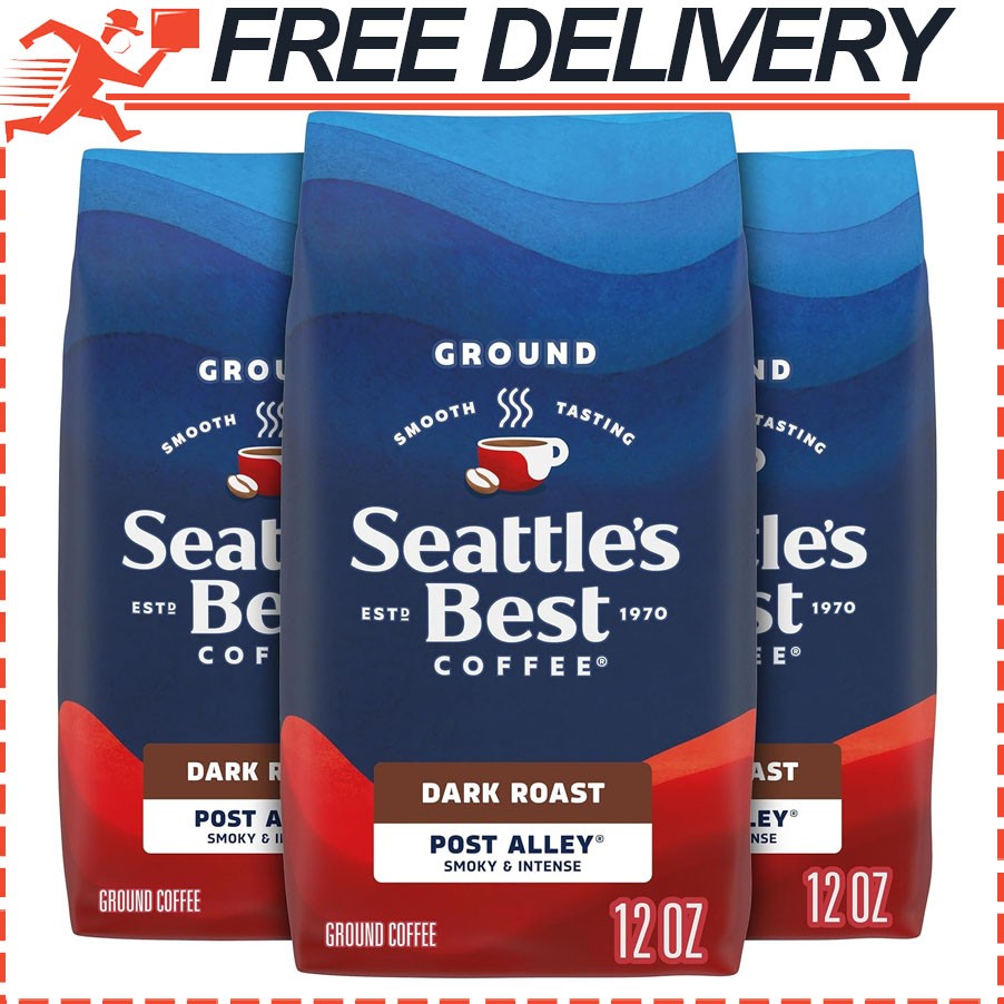 Seattle’s Best Coffee, Dark Roast Ground Coffee, Post Alley, 3pks 12 oz Each