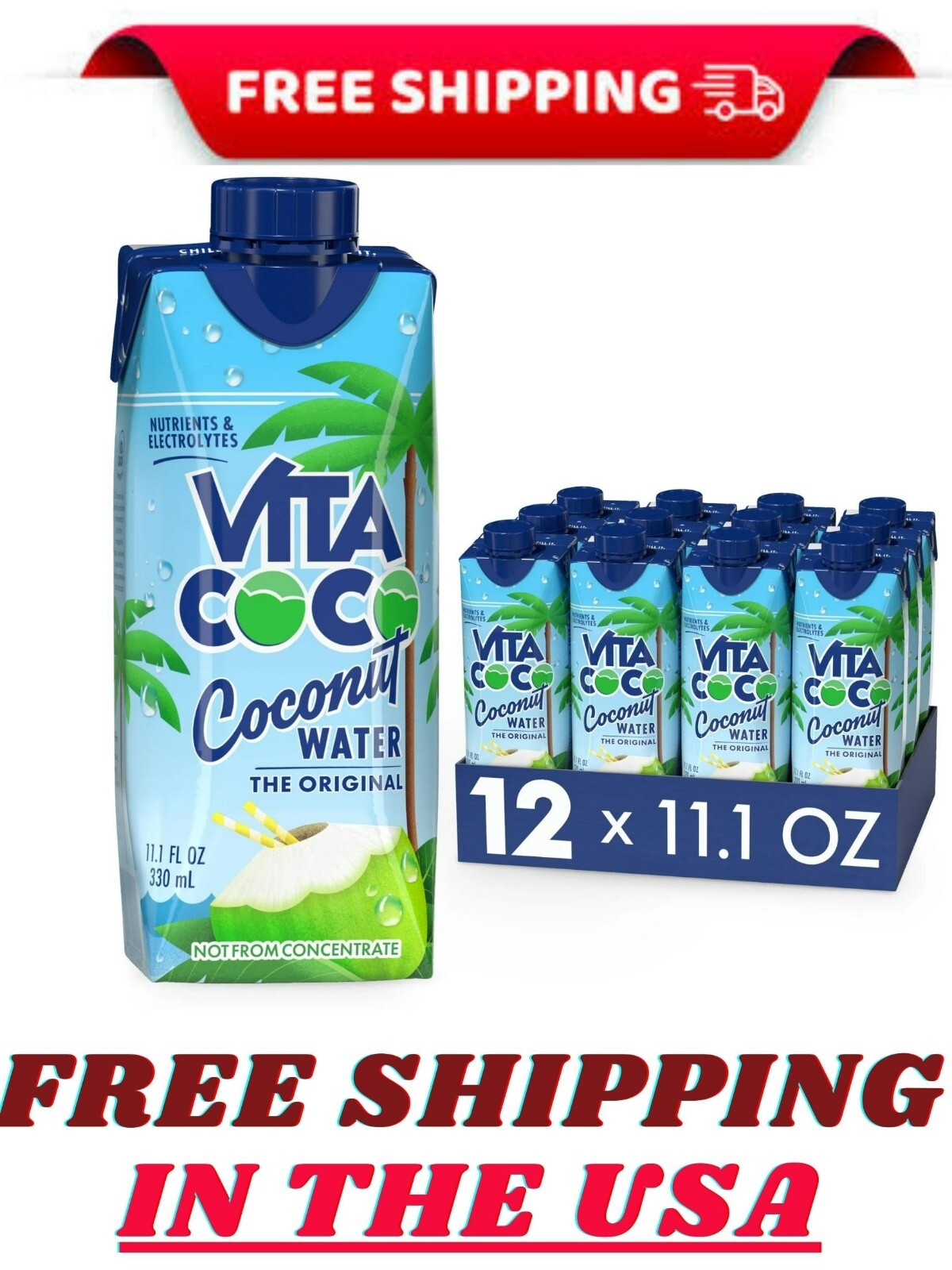 Vita Coco The Original Coconut Water, Nutrients & Electrolytes Rich, 11 Oz,12 ct
