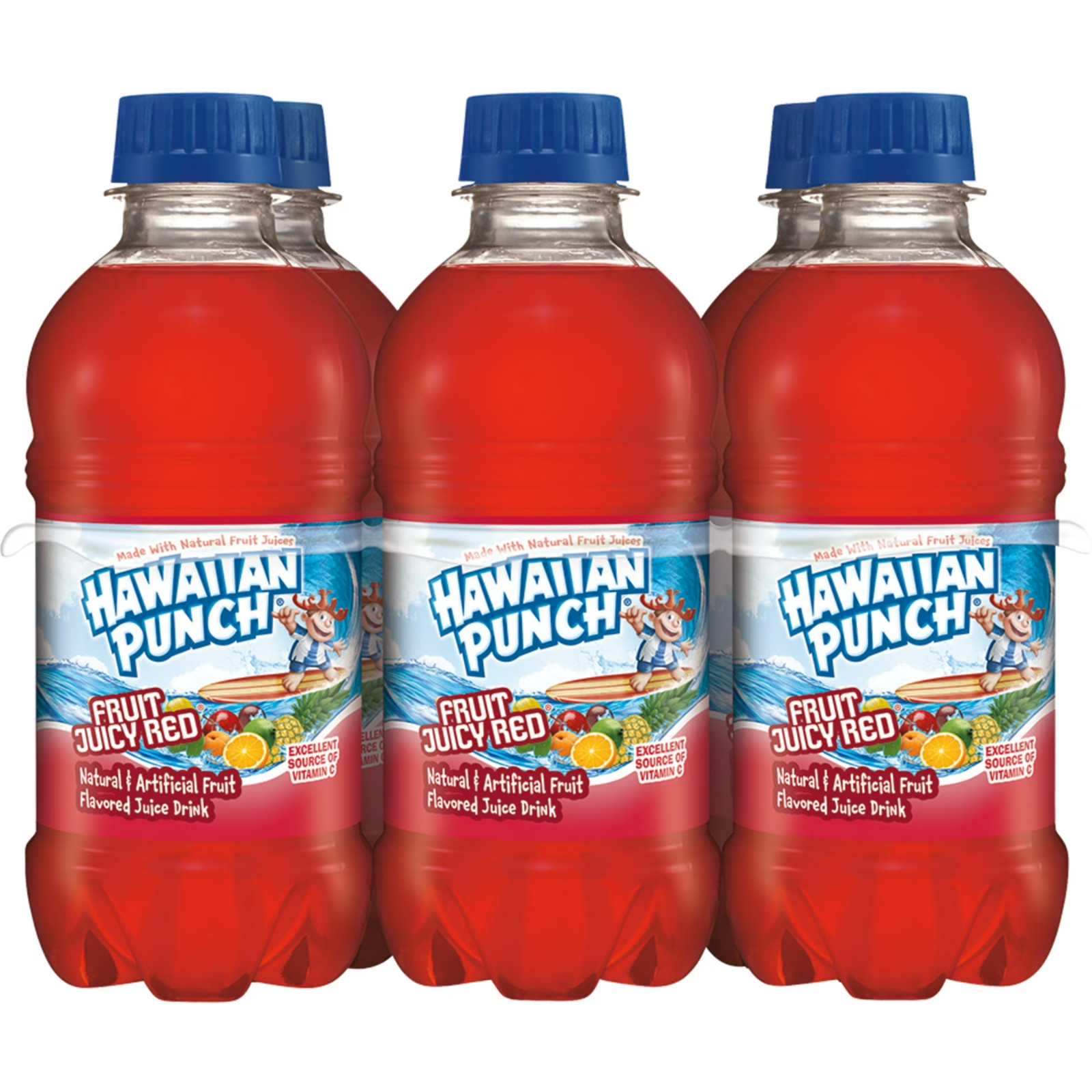 (2 pack) Hawaiian Punch Fruit Juicy Red Juice, 10 fl oz, 6 Count Bottles…