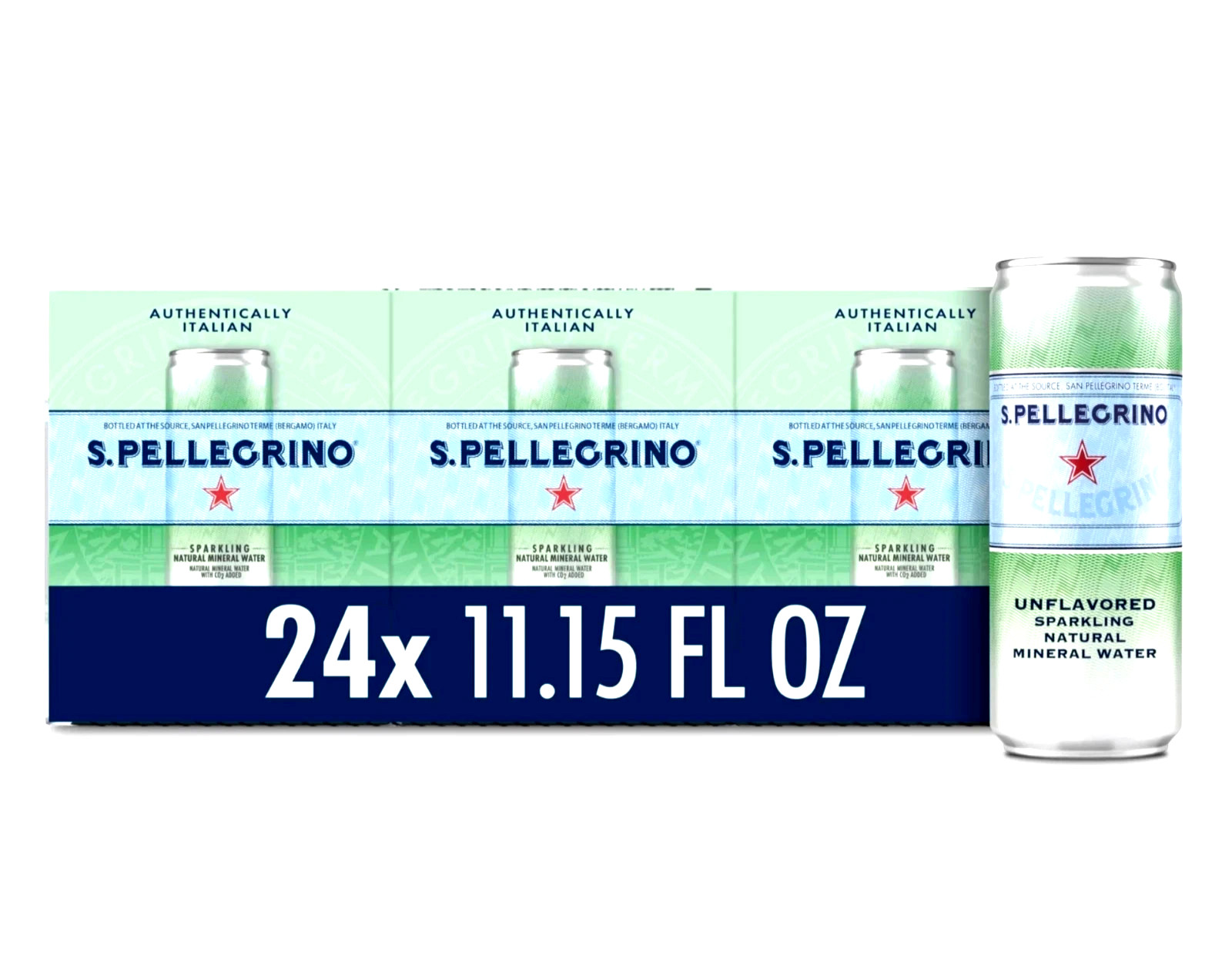 S Pellegrino Sparkling Natural Mineral Water 24 Cans 11.15 Fl Oz-free shipping