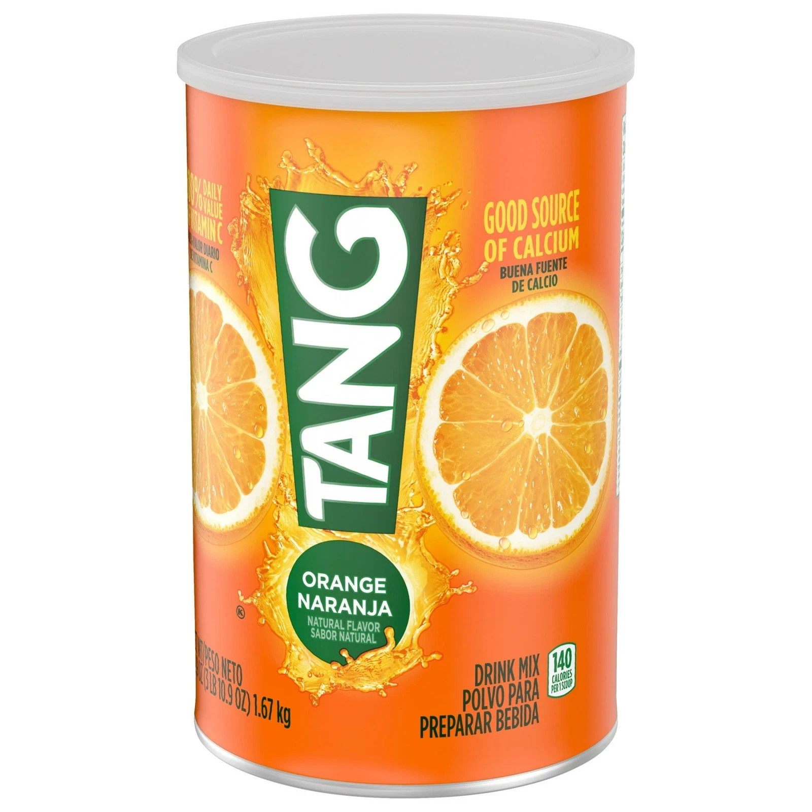 (2 pack) Tang Jumbo Orange Drink Mix with Vitamin C, 58.9 oz Canister New