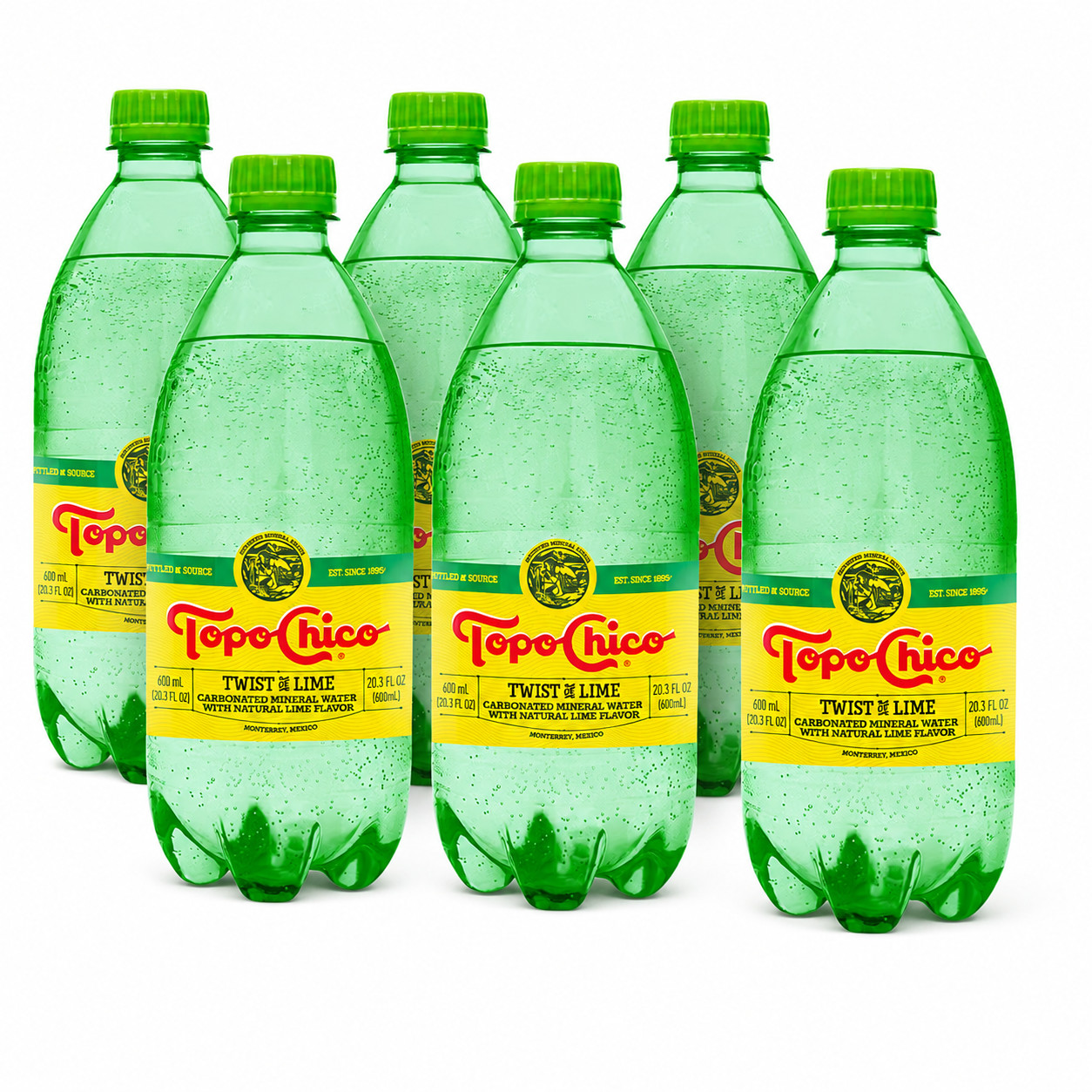 Topo Chico Twist of Lime Sparkling Mineral Water 20.3 Fl Oz Bottles 6 Pack