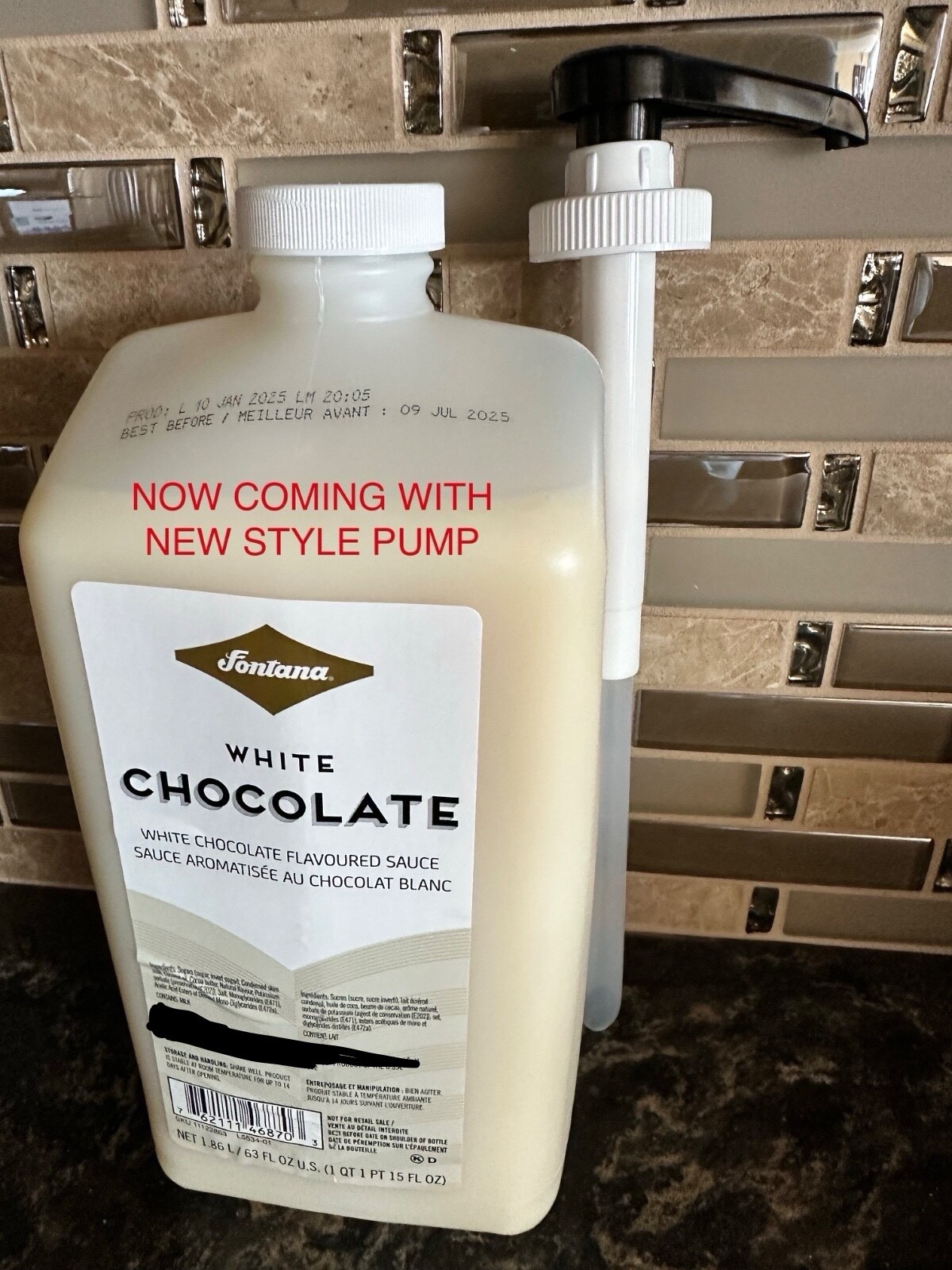 Fontana by Starbucks White Chocolate Mocha Sauce W/PUMP – BEST BY NOV 26, 2023