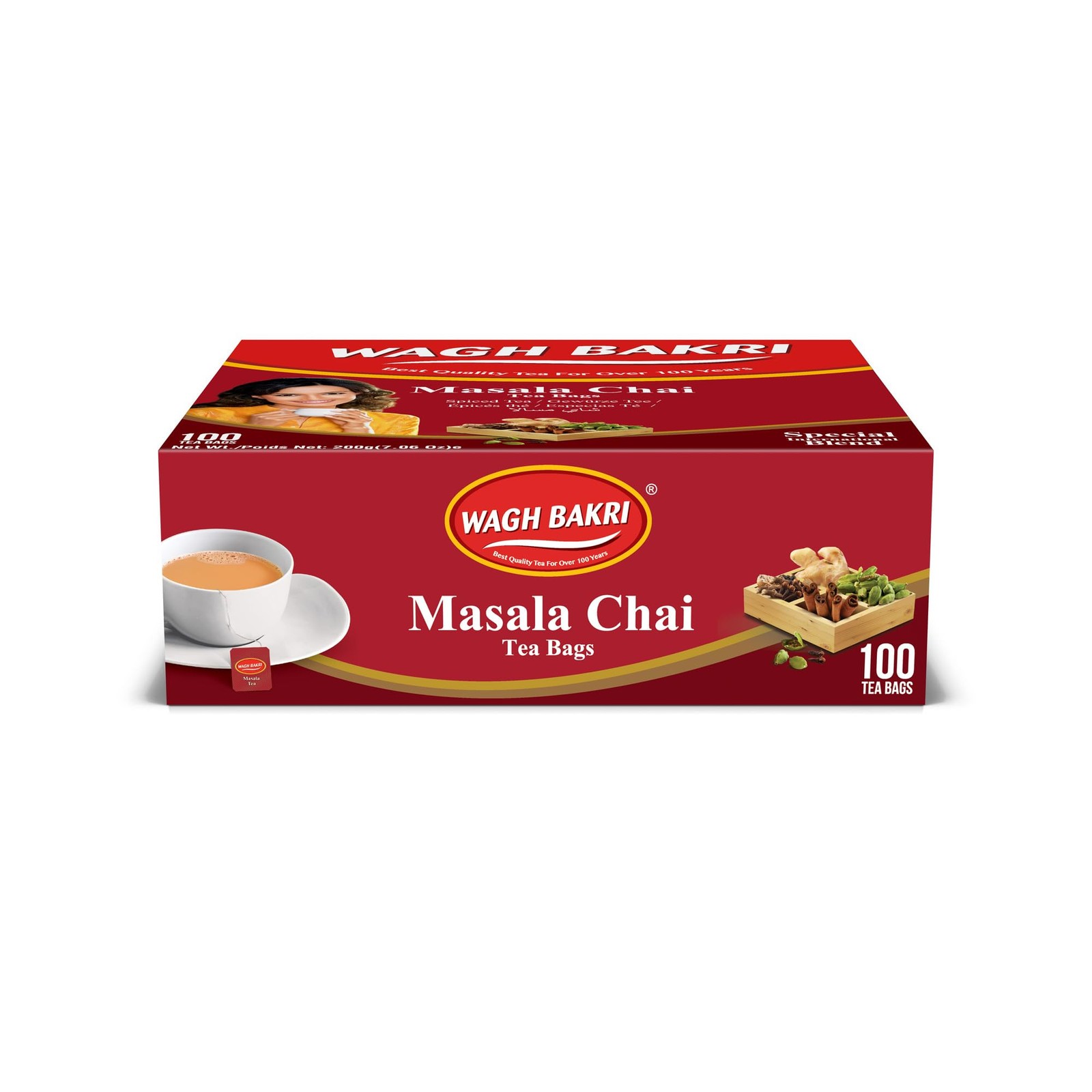 Masala Chai Tea Bags – 100 Count International Blend, 200 Grams